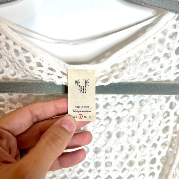 We The Free Napa Top Boho Beachy Open Knit Round Neck Oversized Hippie Small - Picture 3 of 6